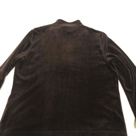 NEW Zenergy by Chico's Brown Velour w/Gold‎ & Crystals Zip Up Track Jacket 2/12 - Picture 5 of 5